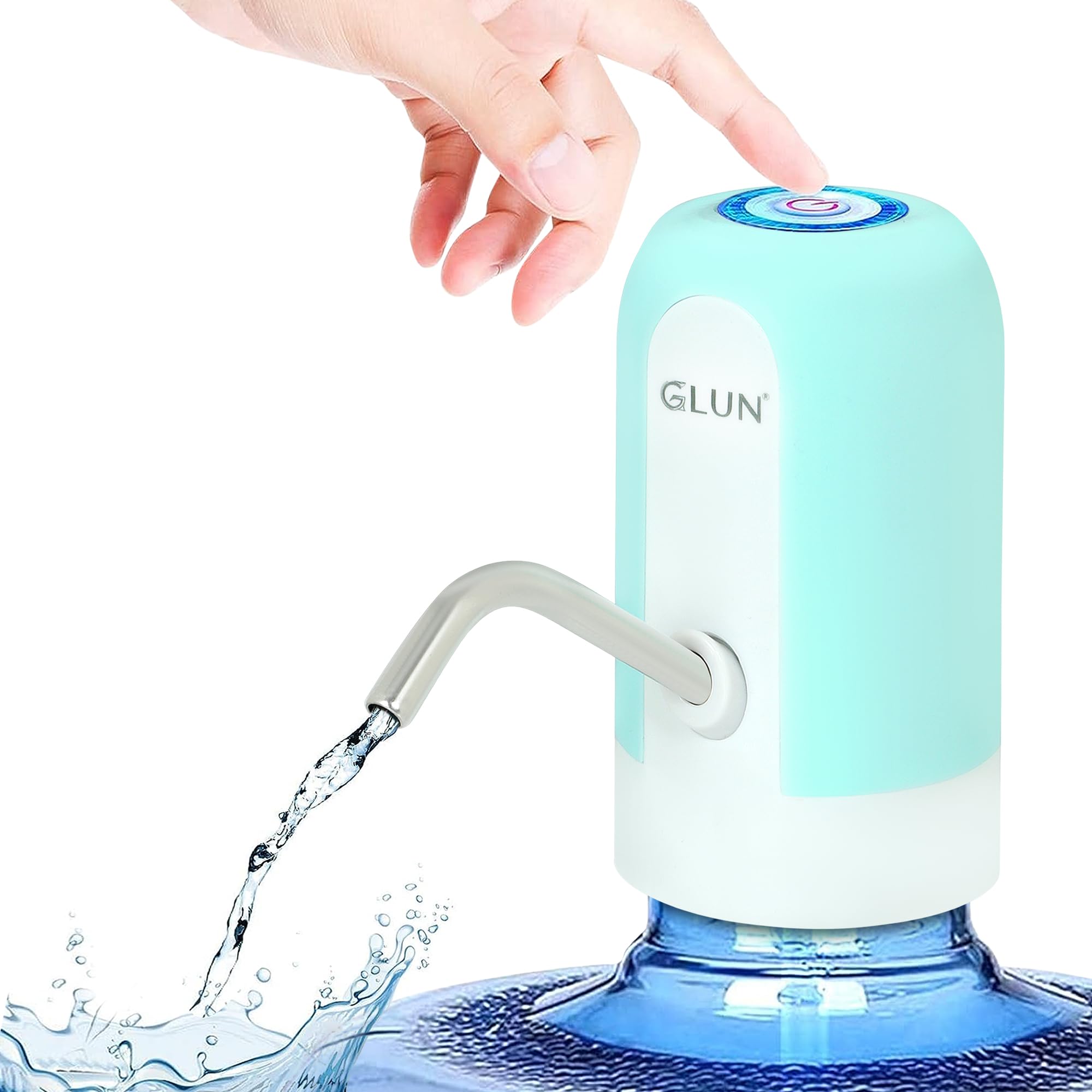 GLUN® Portable Water Dispenser, Pack of 1 Rechargable Water Dispenser Pump Type-C Cable, Pumps Water Upto 5 to 20 Litre Bottle-image-17