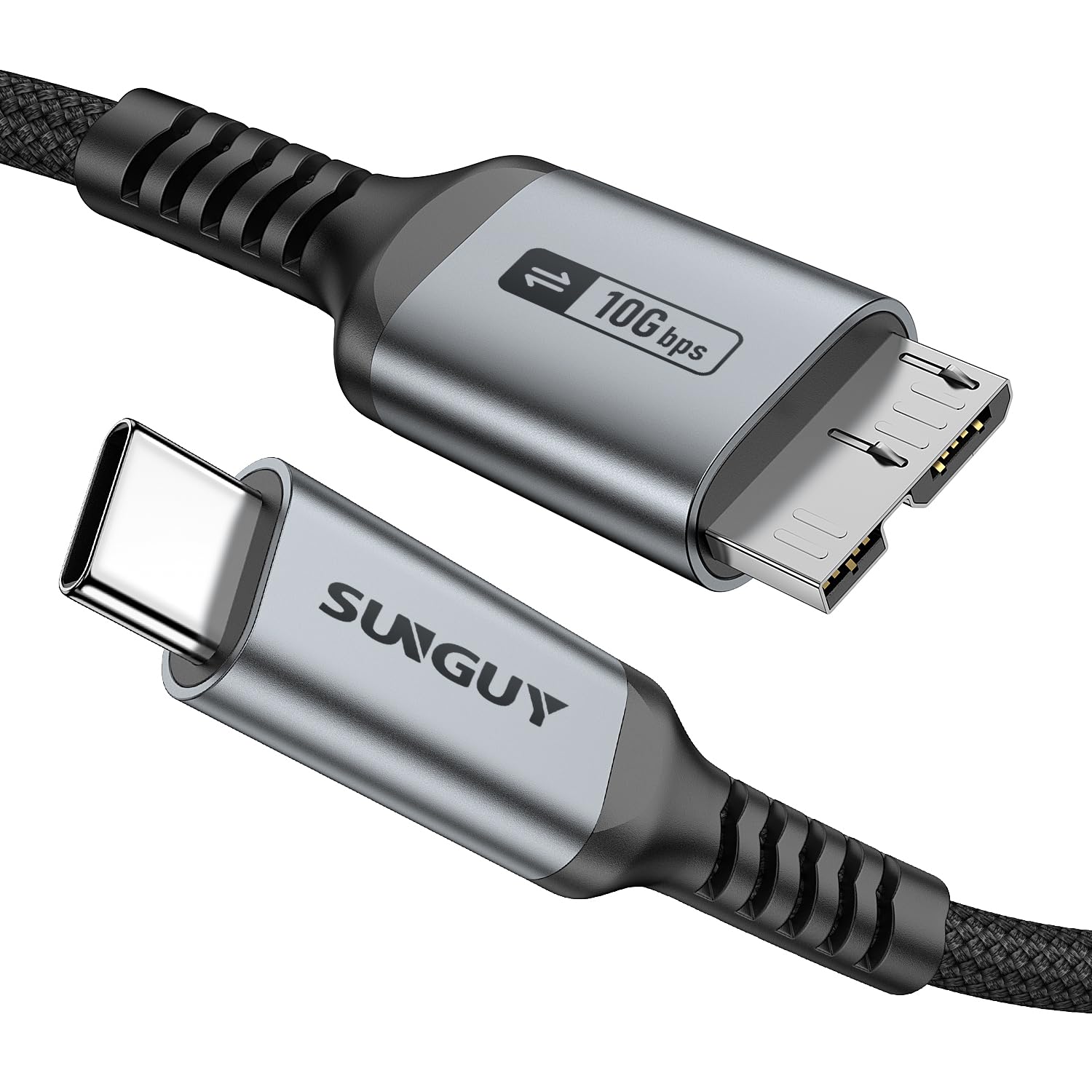 View 1 of 10Gbps USB C to Micro B Hard Drive Cable 0.5FT for External Hard Drive
