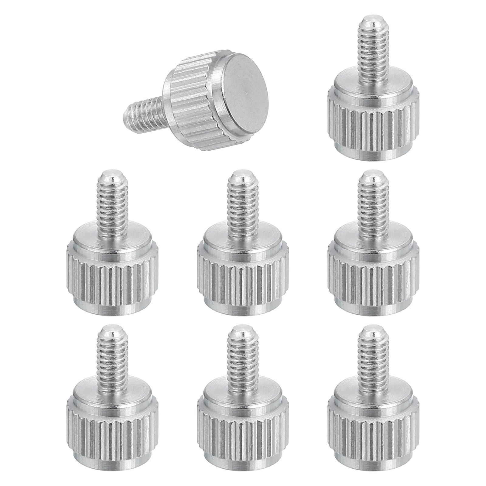 sourcing map 8 Pcs M2.5 x 5mm Vernier Caliper Screws, Stainless Steel Flat Head Thumb Screws Metric Knurled Round Head Bolts Grip Knobs Hand Tighten Thread Fasteners for Measuring Tool