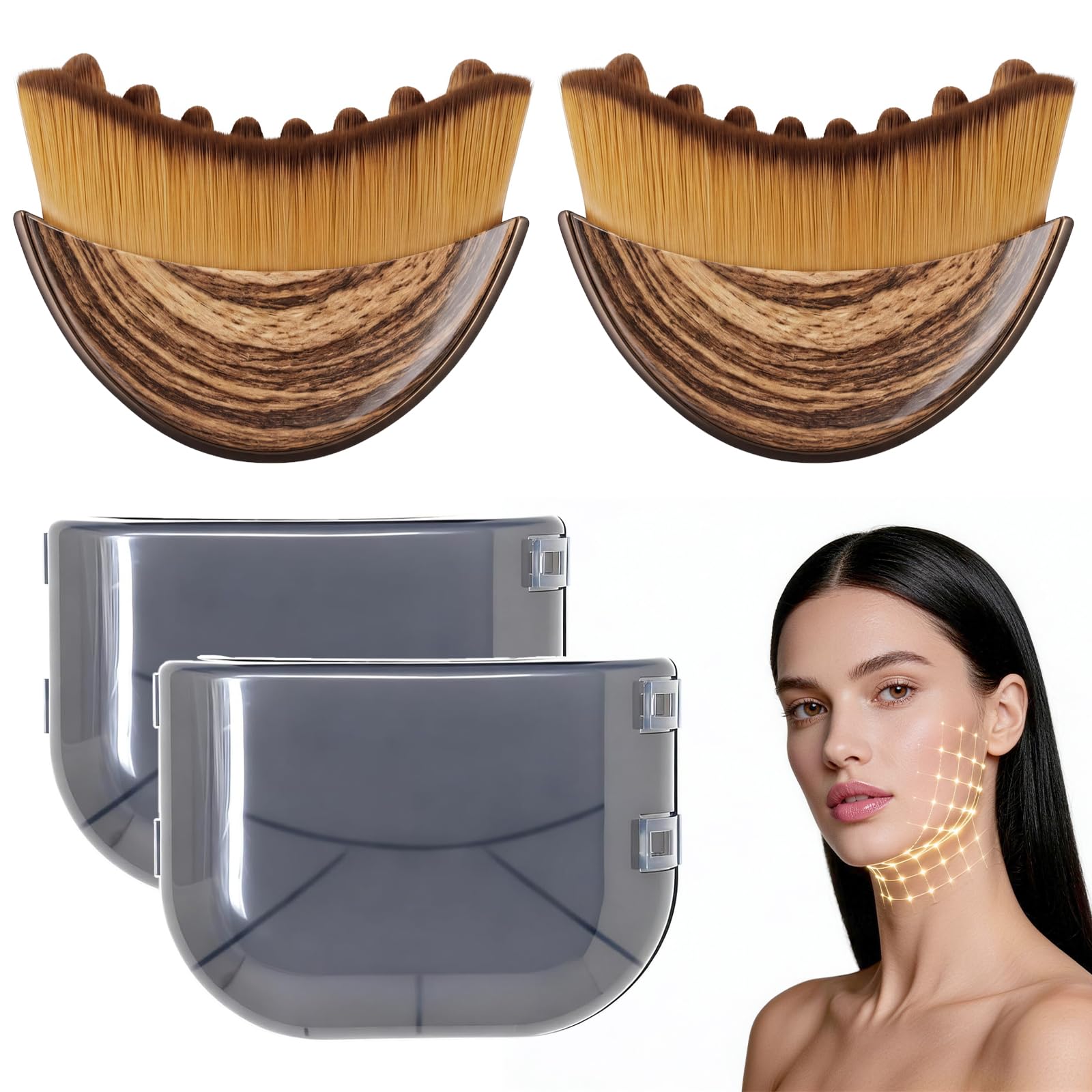 Utook Lymphatic Contour Face Brush--2 Pcs