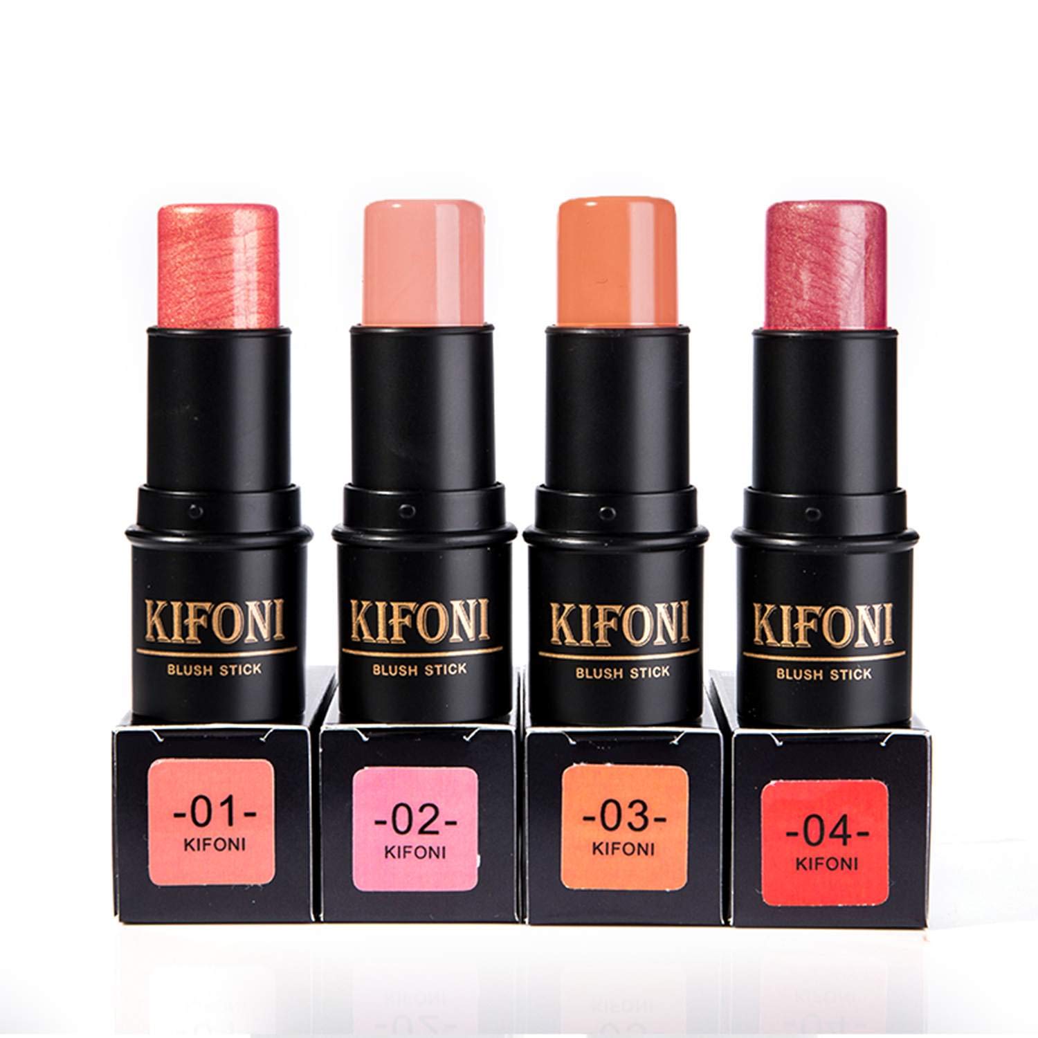 SUMEITANG 4 Colors Blush Stick Set, Cream Blush Stick for Blush Makeup