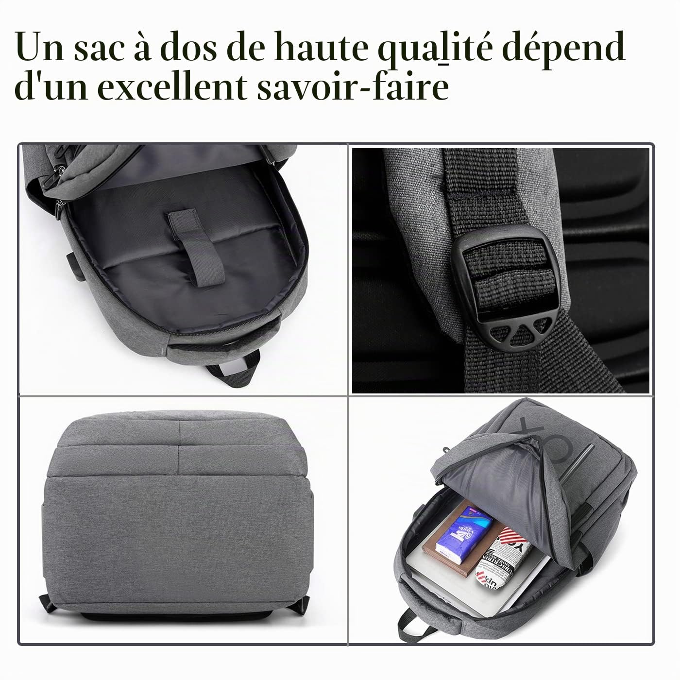 Sac à dos pour console de jeu PS5, sac de transport pour manettes et accessoires de jeu, gris, taille L