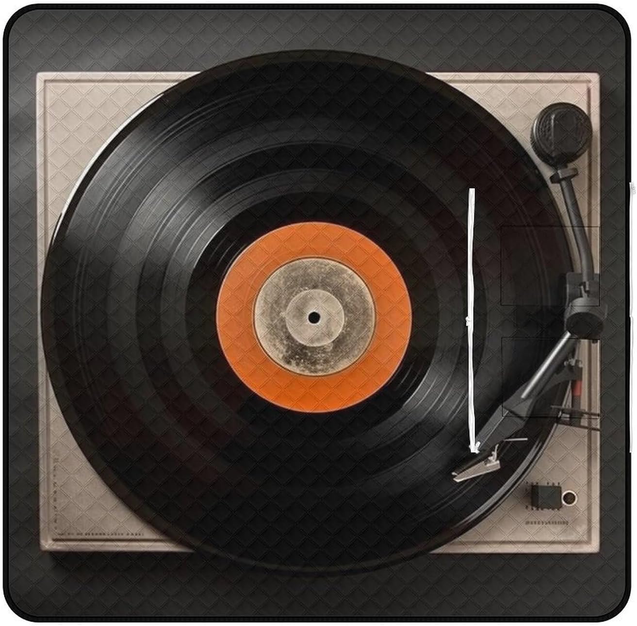 Vintage Vinyl Record Picnic Blanket 200x200cm, Foldable 2-in-1 Picnic Mat and Tote Bag Portable Waterproof Beach Mat Sandproof Outdoor Blanket for Park, Hiking, Beach, Camping, Travel