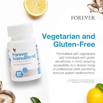 Forever Living - Forever ImmuBlend Immune Support Supplement Includes Botanicals, Vitamins D & C, Maitake & Shiitake Mushrooms 60 Tablets