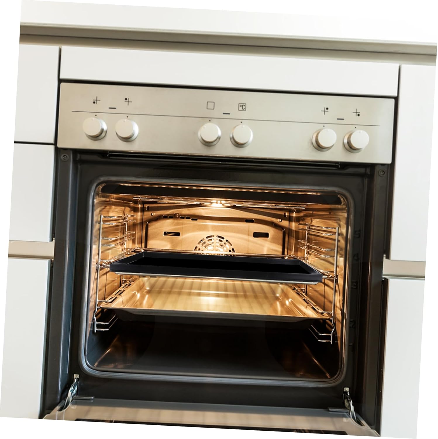 Mikinona Commercial Oven Tray Enamel Baking Dish Lid Pizza Baking Pan Large Enamelware Even Heat Distribution Easy Clean