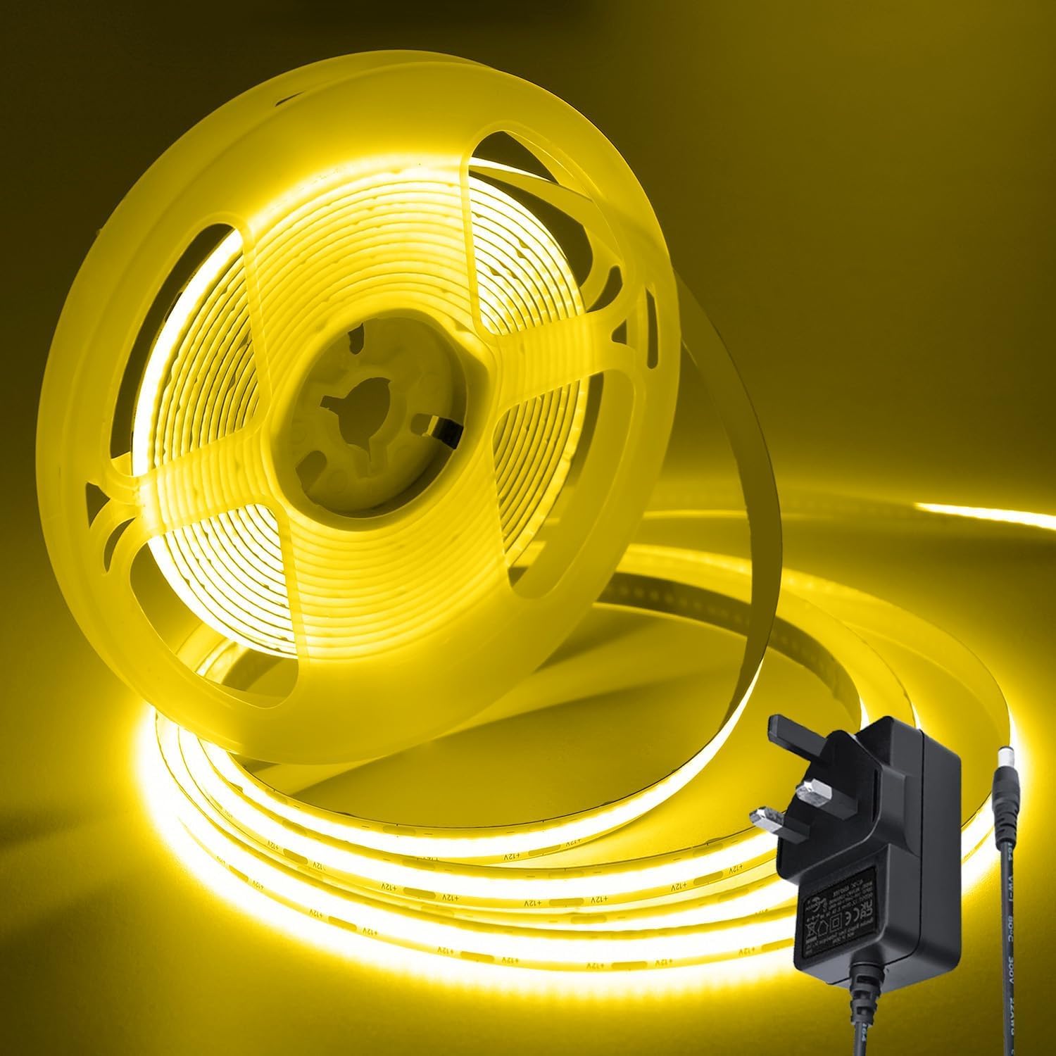 rynli 1 M COB LED Strip Light Warm White 12V Full Kit