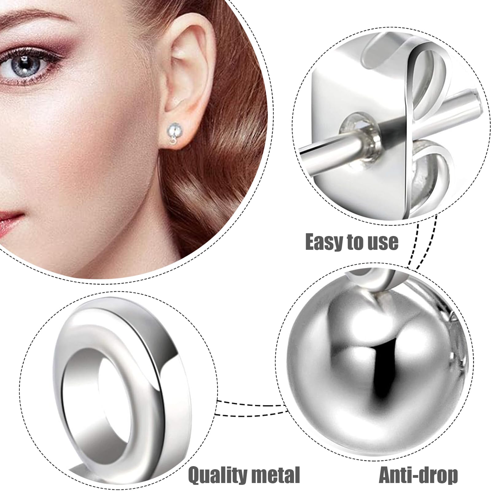 20 Fermoirs Boucles D'Oreilles 925 Argent - Fermeture Sécurisée Anti-Allergie