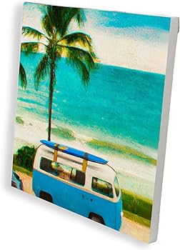 Amazon.co.jp: 海の絵 キャンバス アート パネル ビーチ 車 夏 サマー