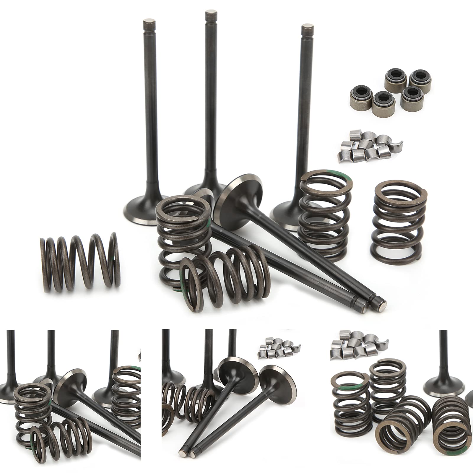 Generic Kit Valvola di Scarico Aspirazione Testata, Durevole e Completo, Ricambio per GRIZZLY 660 YFM660F 4WD 2002-2008, Materiale in Acciaio