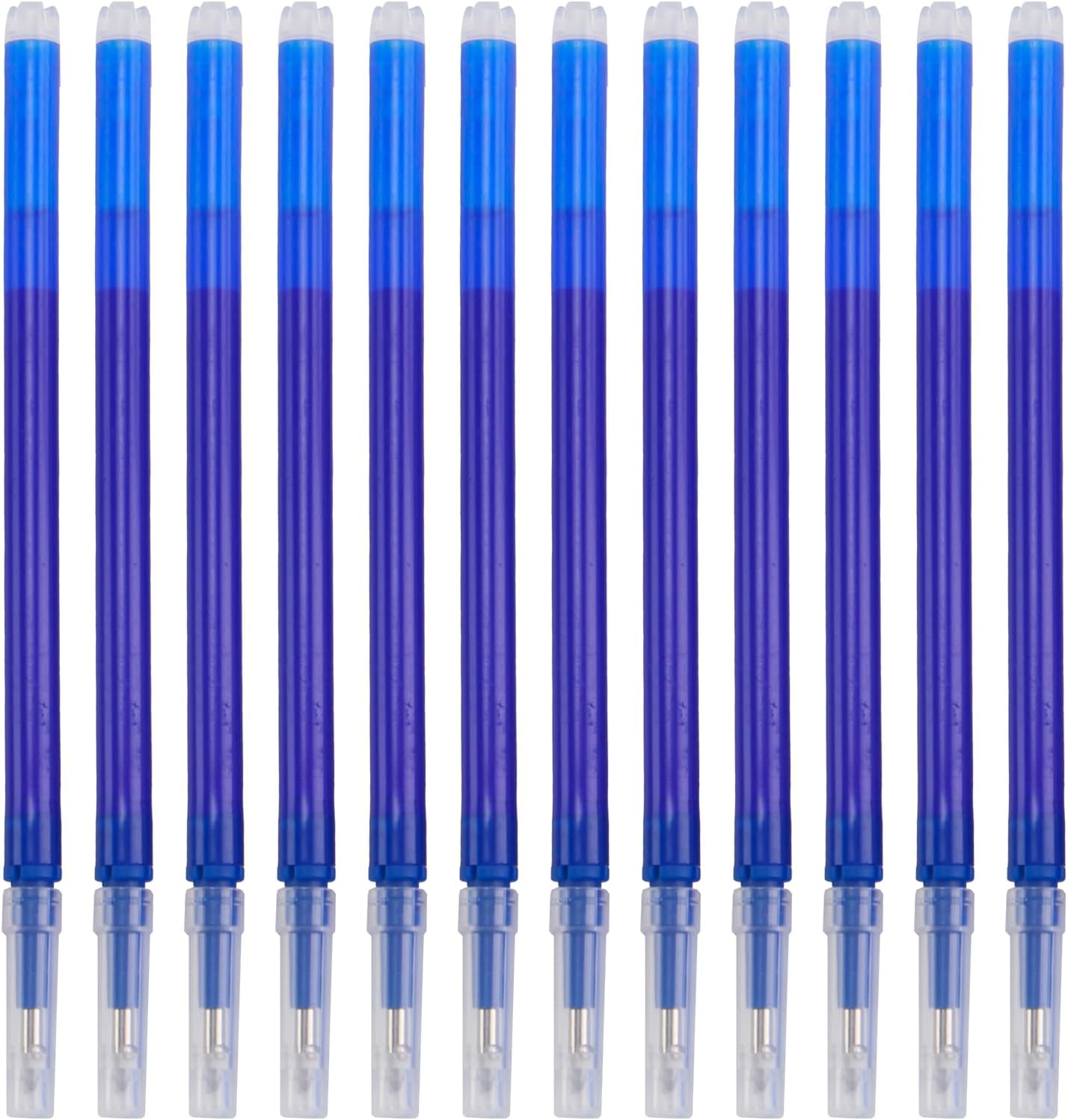 Lot De 12 Recharges Roller Effaçables Bleu – Compatible MagiXX Et Stylo F