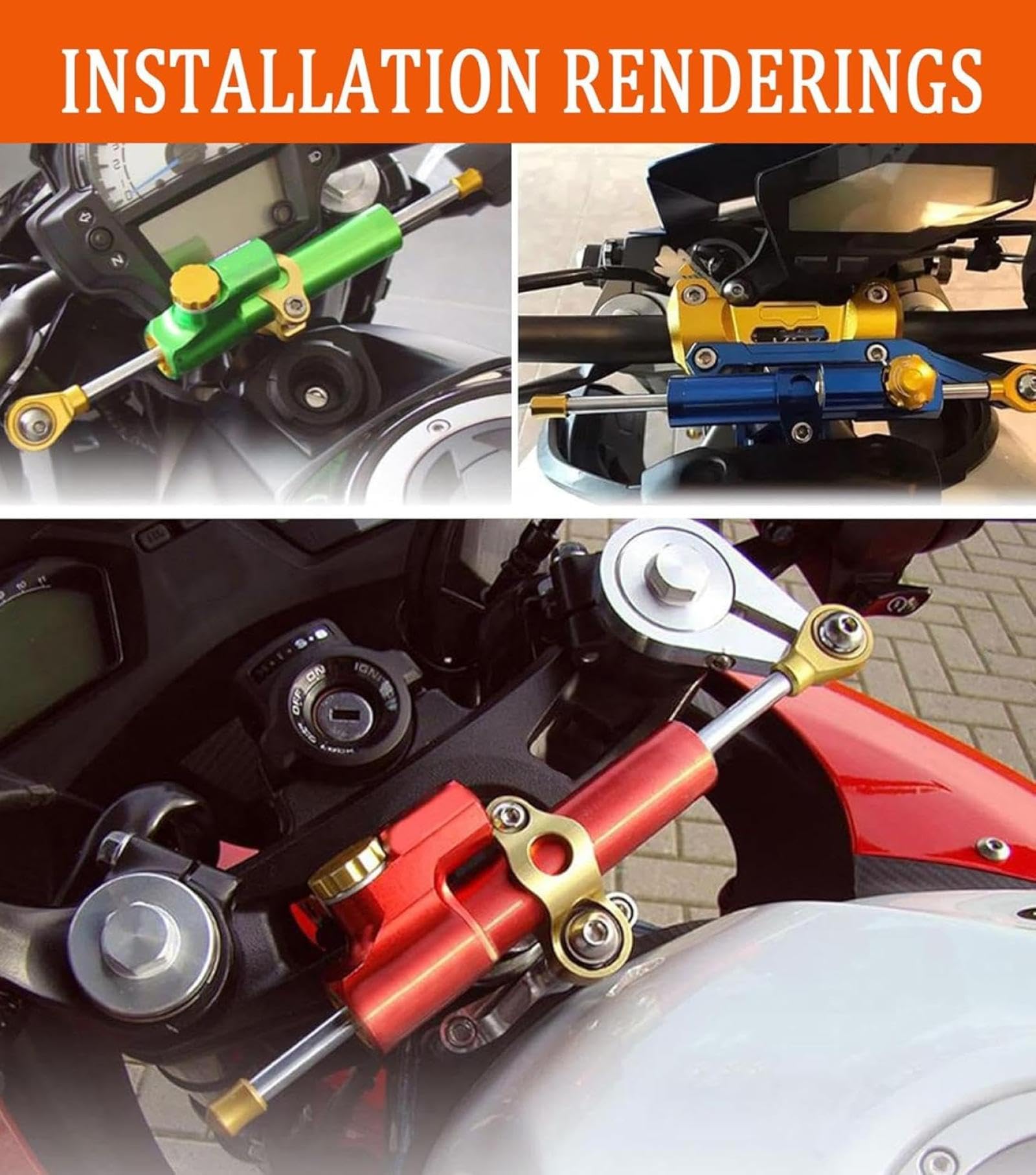 Motorrad Lenkungsdämpfer Für Suzuki GSF 600 650 Bandit S GSF 1200 1250 Bandit Aluminium Motorrad Zubehör Dämpfer Lenkung Stabilisieren Sicherheit Control Schwarz-Rot
