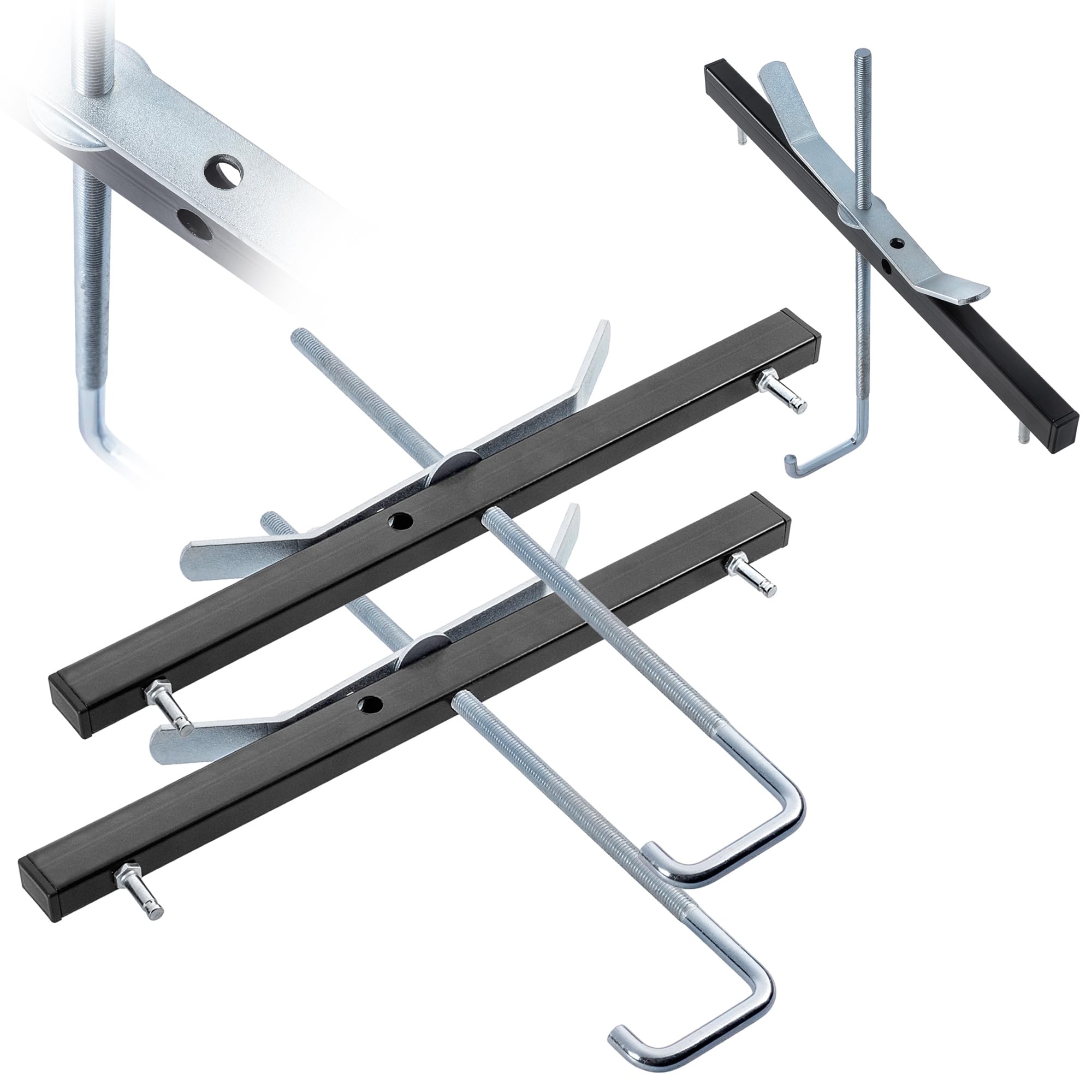 Kadax Morsetti Per Scale Per Barre Portatutto, 2 Pezzi, Supporto Per Scala Per Il Trasporto Sicuro Di Scale Sulle Barre Portatutto, Supporto Scala In Acciaio (Tetto Auto)-image