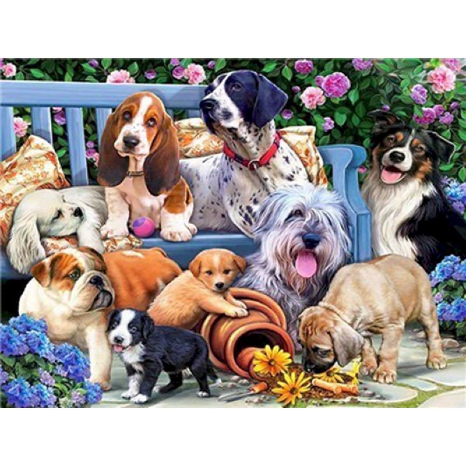 Amazon | 数字によるアクリル画 大人用 犬 動物 数字による絵画 Diy