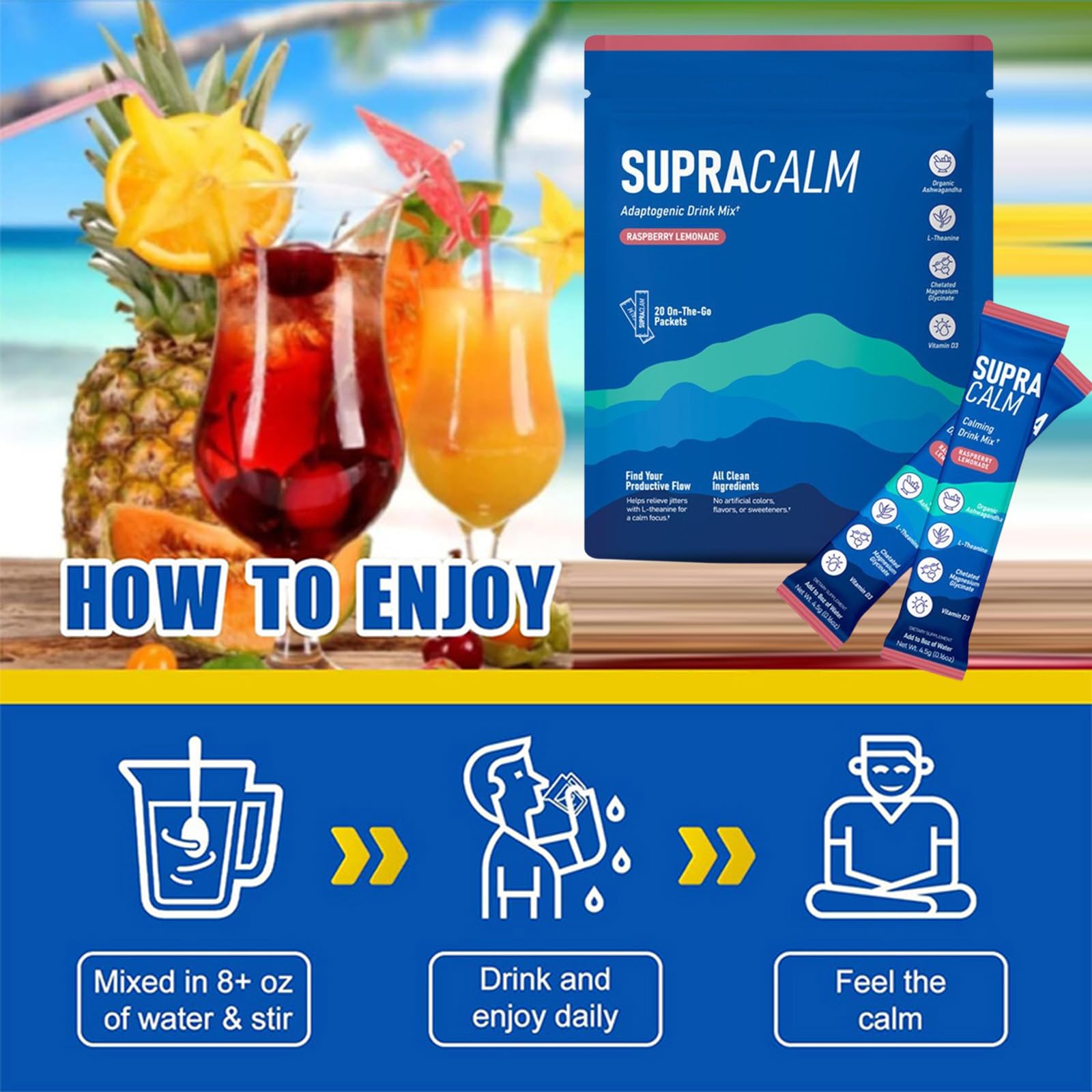 2026 New Cortisolo Cocktail in Polvere, Jello Cortisolo Cocktail Contiene Limone e Lampone, Ridurre il Cortisolo Dimagrire, Rimanere Rilassati & Ridurre Naturalmente lo Stress (2 Bustine)