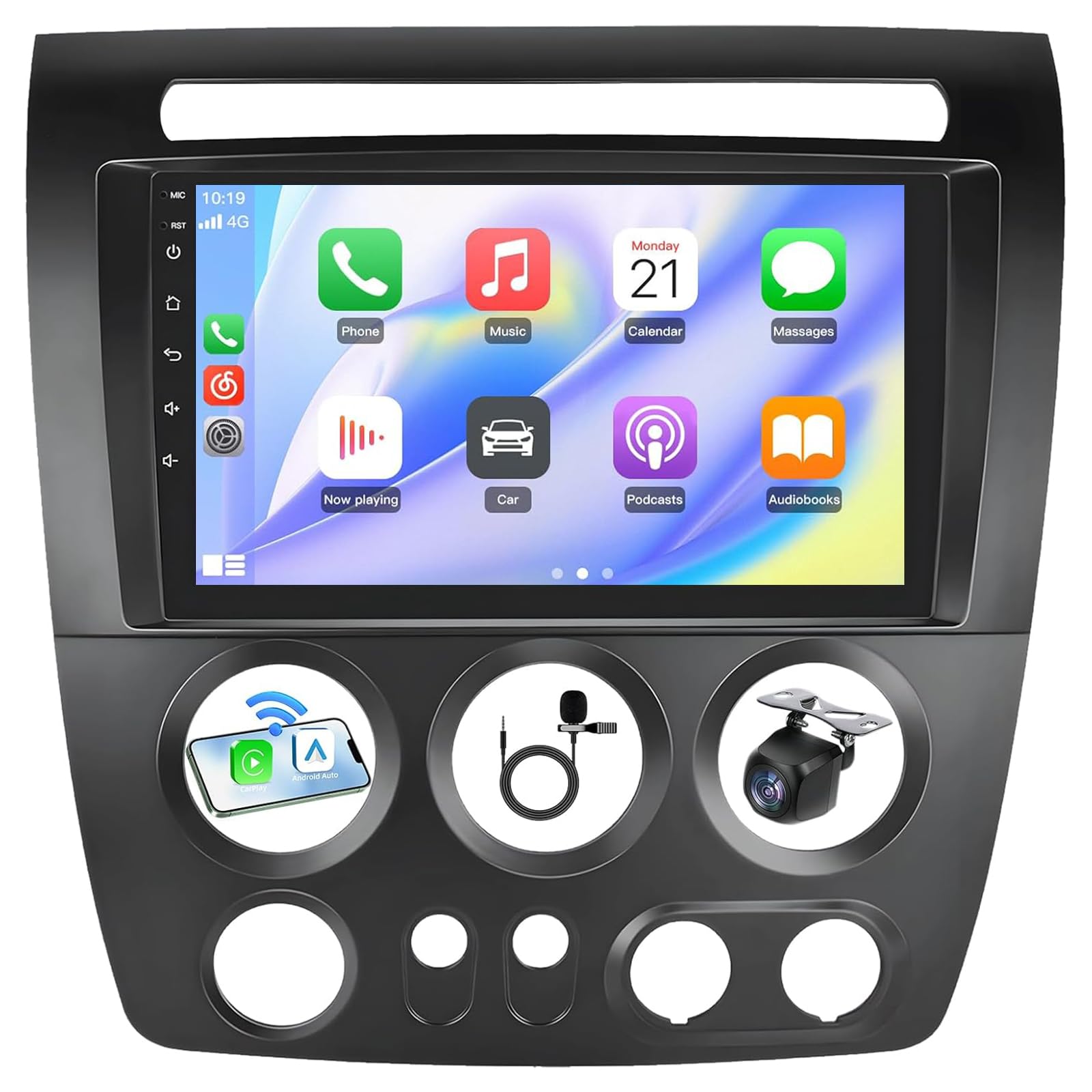 Ciosipul 8Core 2+32G Car Radio For Hummer H3 2005-2010 9Inch 1280 * 720P Ips Touch Screen Wireless Carplay & Android Auto Android 15 Car Stereo Bluetooth Wifi Gps Navigation Swc Backup Camera Fm(Color:8core 2+32G)