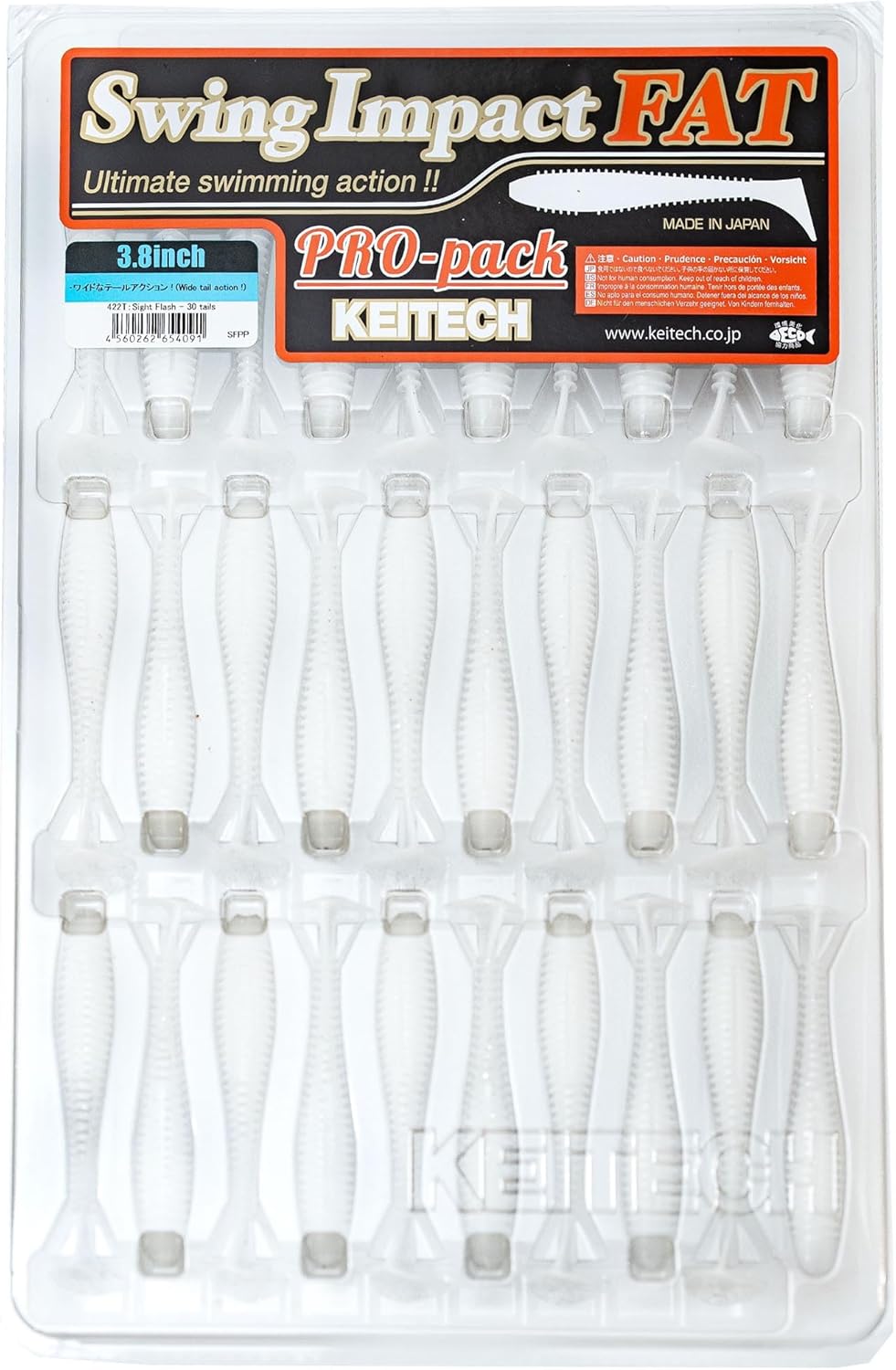 Keitech 3.8" Fat Swing Impact Swimbait Pro Pack (30 Pack)