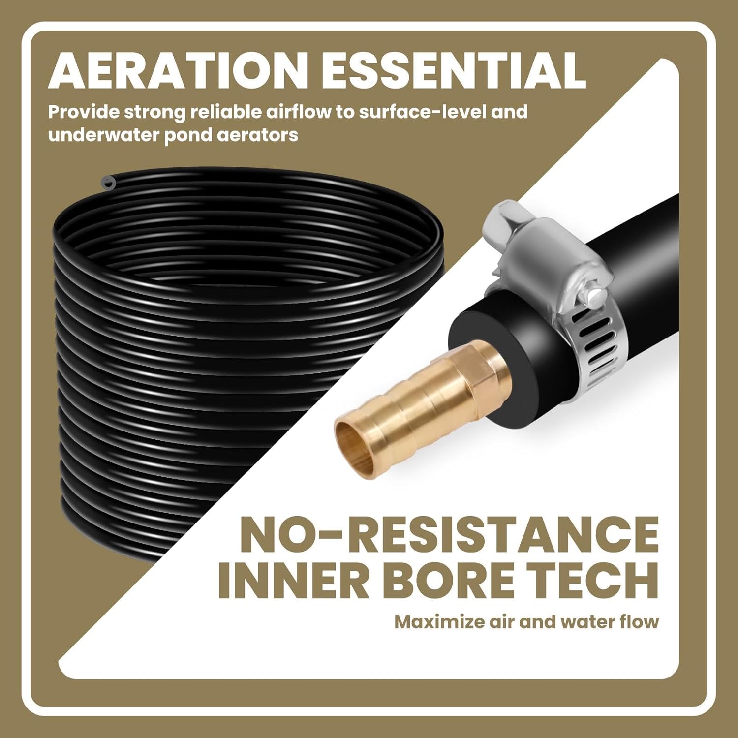 350 Foot Pond Hose, Inner Diameter of 3/8 Inch, Made of High-Strength Pvc, Comes with 8 Stainless Steel Clamps and 4 Copper Connectors, Suitable for Ponds, Fountains (350, Inches)