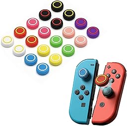 20PCS Optimized Silicone Thumb Grips & Joystick Caps for Nintendo Switch/OLED/Lite JoyCon Controllers Accessories | 10 Colors, Anti-Slip, Anti-Scratch & Enhanced Gaming Experience