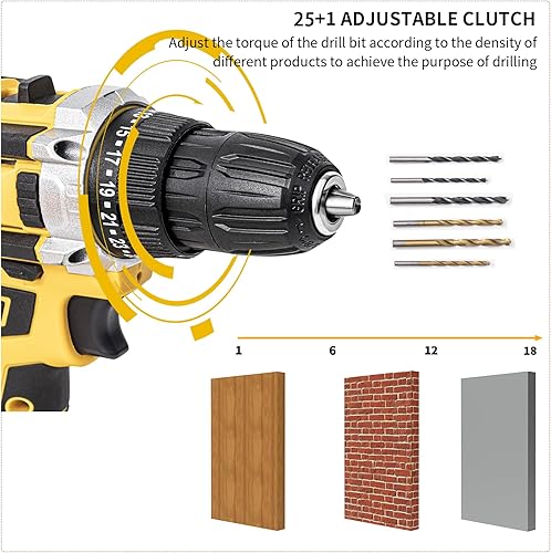 Miniatura 4 de Kit de herramientas de 21 V con taladro y mandril de metal sin llave de 38 pulgadas, juego de 119 piezas de taladro eléctrico, 2 velocidades