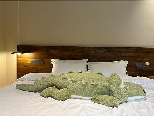 Miniatura 8 de Hofun4U - Almohada de felpa de cocodrilo, animal de peluche de cocodrilo de 38 pulgadas, decoración del hogar, regalo de Navidad, San Valentín,