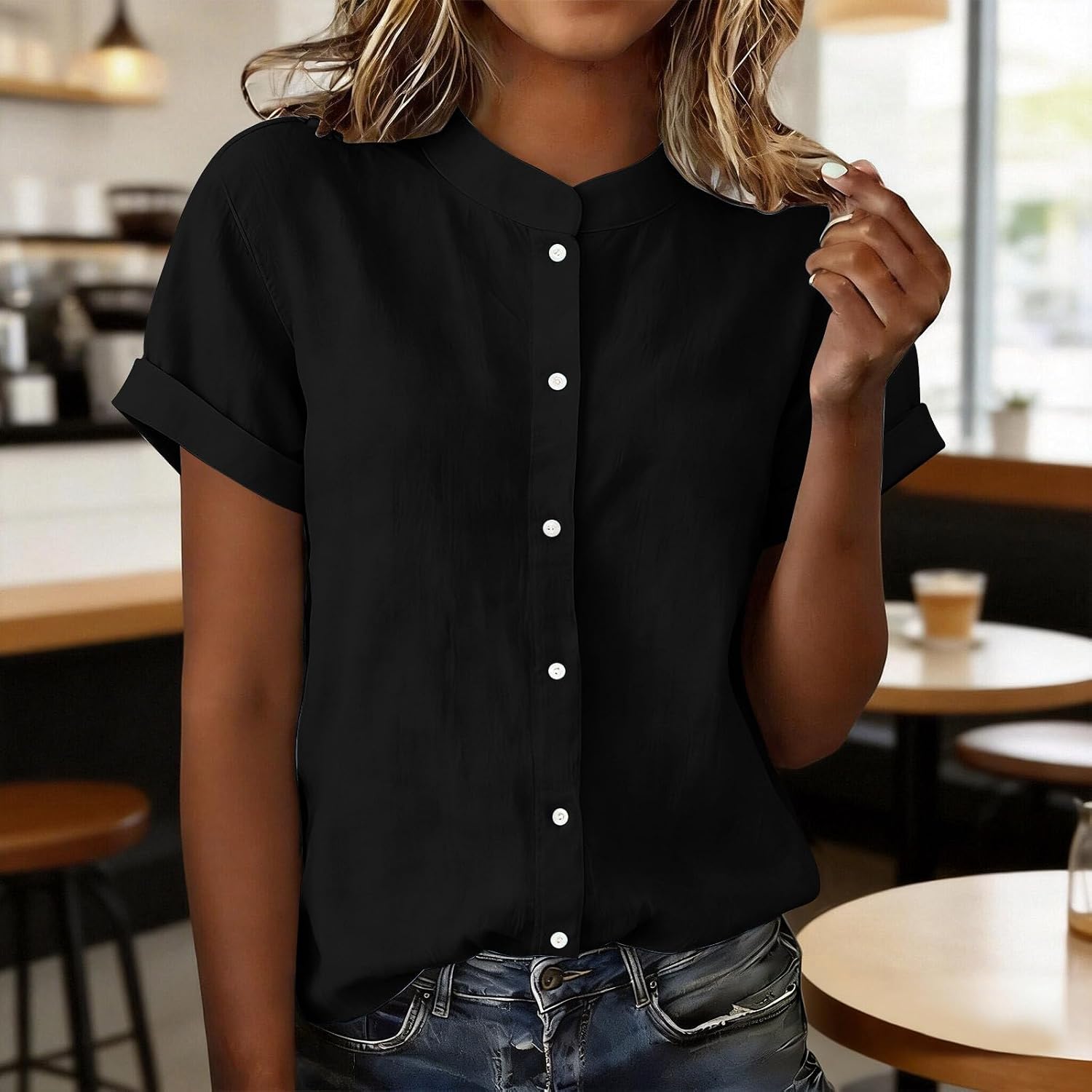 Womens Button Down Shirts Short Sleeve Casual Vacation | Womens Shirts Short Sleeve Button Down Shirts Casual Vacation Beach Summer Tops Business Work Outfits