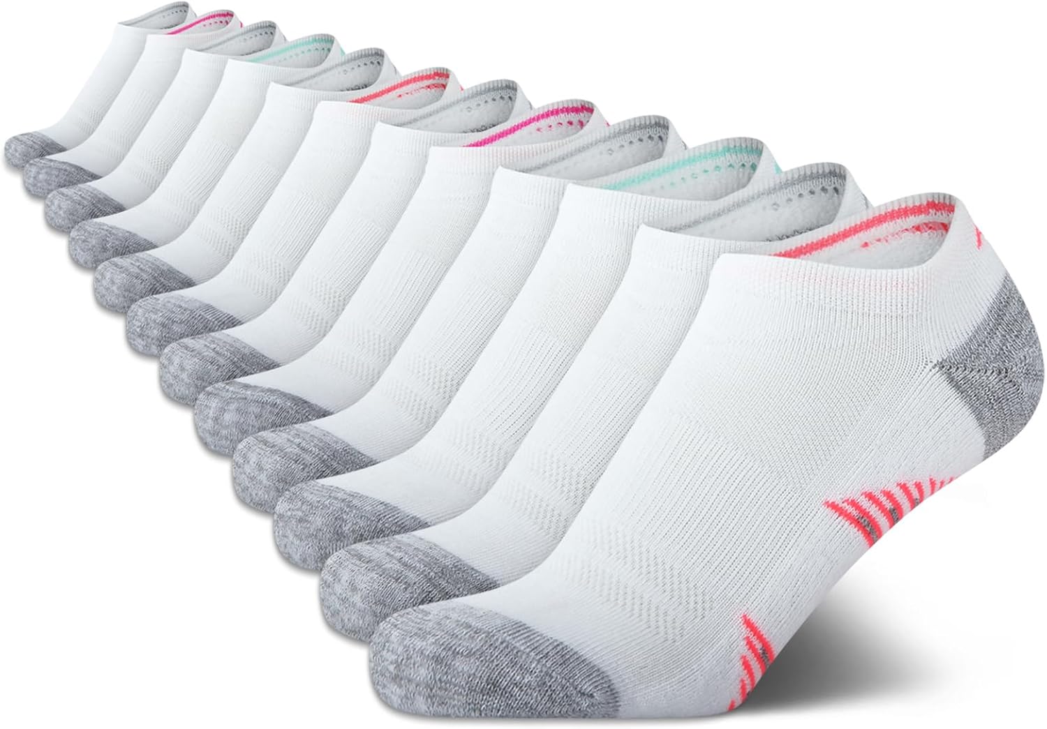Avia Womens No Show Socks - 12 Pack Soft Stretch Moisture Wicking Athletic Low Cut Socks for Women (Size 4-9, Extended: 9-12)