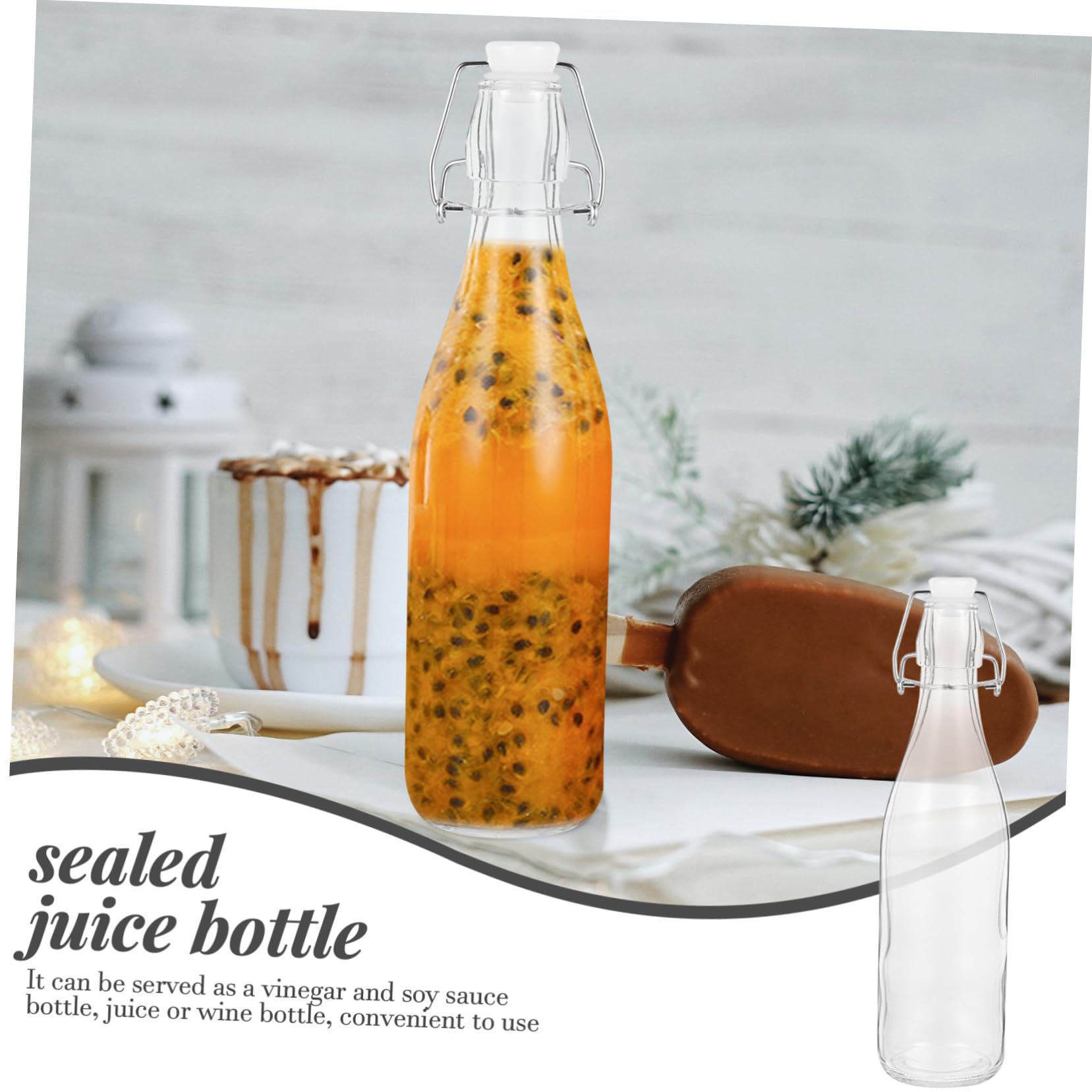 Mikinona 2piezas Botellas De Vidrio Para y Salsa De Soja De Botellas De Bebidas Claras y Reutilizables Para Cocina y Hogar