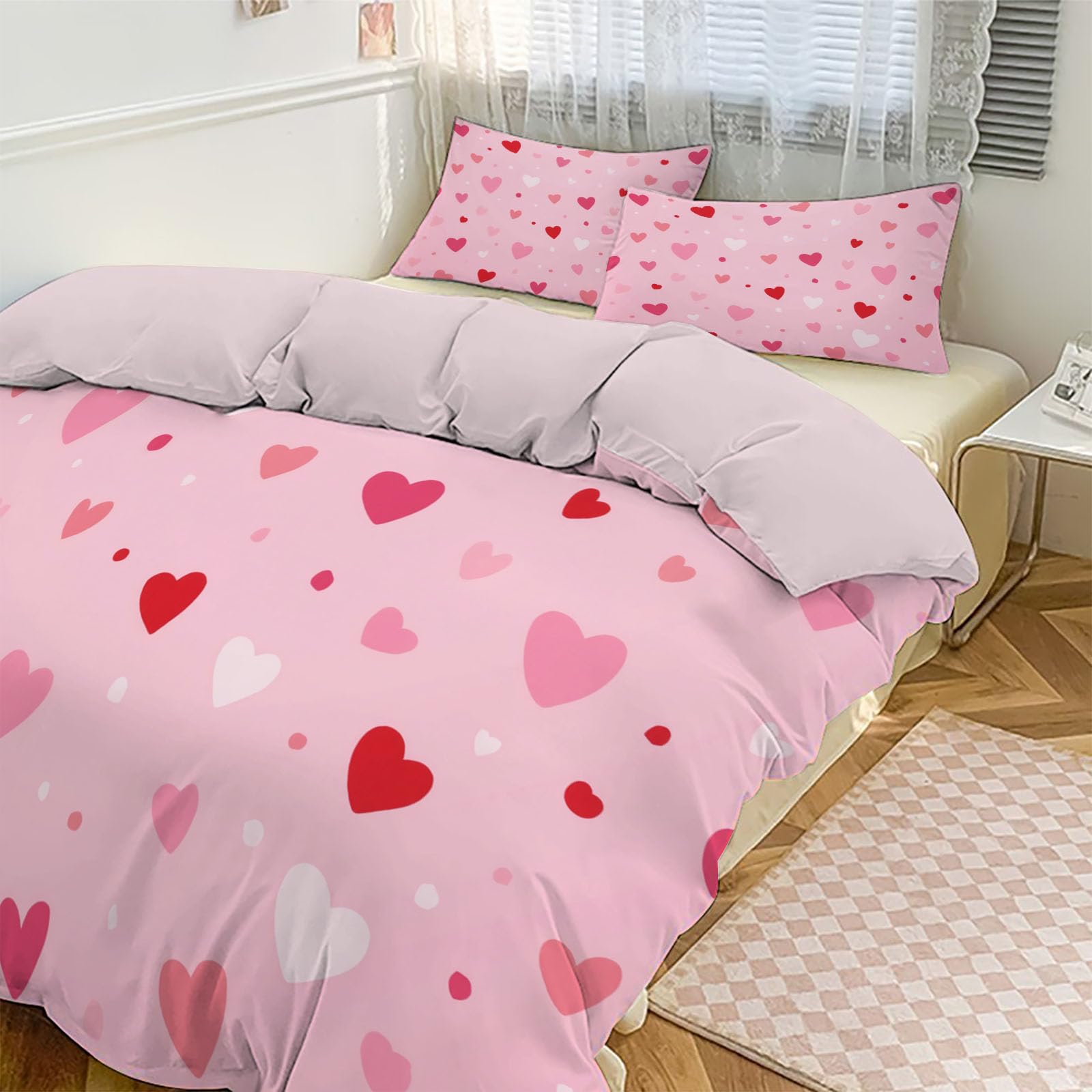 Housse de couette luxe en microfibre douce et résistante parure de lit 3 pièces