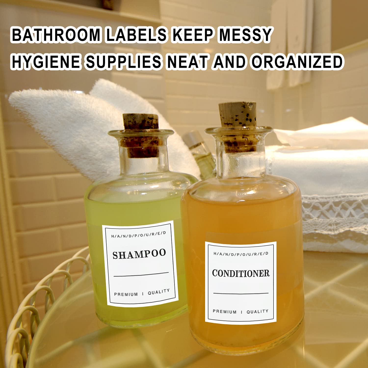 Etichette Di Stoccaggio Impermeabili - 24 Pezzi Per Shampoo, Bagnoschiuma, Lozioni, Bianco E Nero - Foto 7