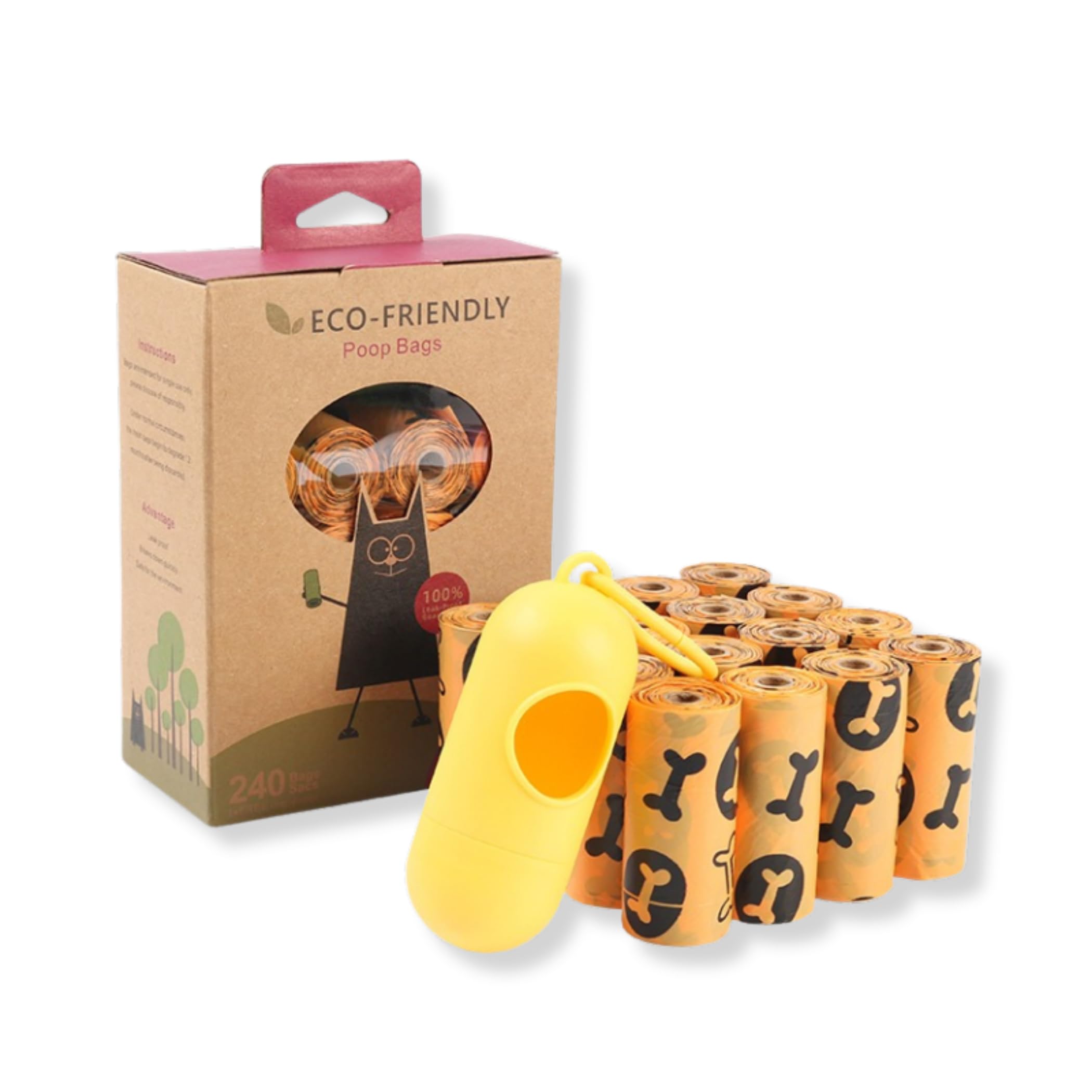 240 Dog Poop Bags with Dispenser, Large & Strong Leak-Proof Waste Bags, Lavender Scented