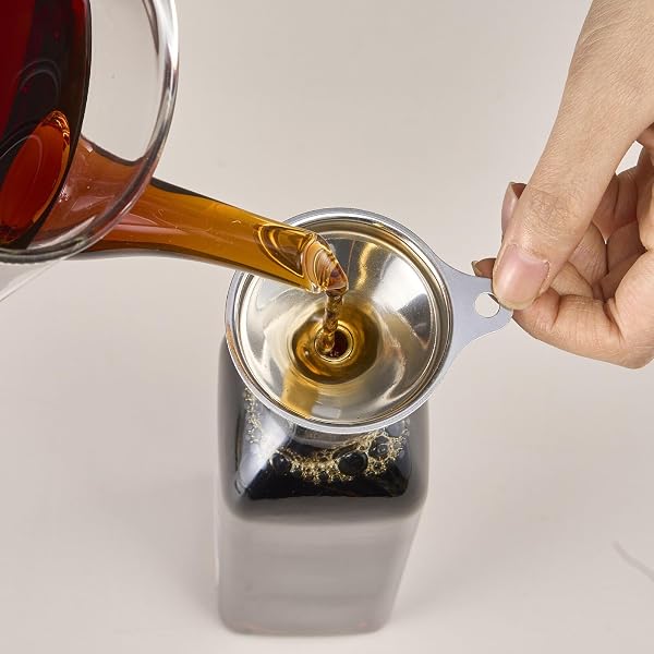 3-Piece Stainless Steel Funnel Set for Olive Oil Dispenser Bottle, Kitchen Gadget, Large & Small Sizes, for Home Use - 4