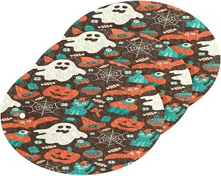 Pumpkin Ghost Pattern Scrub Sponges Kitchen Halloween Bats Dish Sponges for Washing Dishes Non Scratch Reusable Compressed Cellulose Sponges Hanging for Household Cleaning 3 Pack