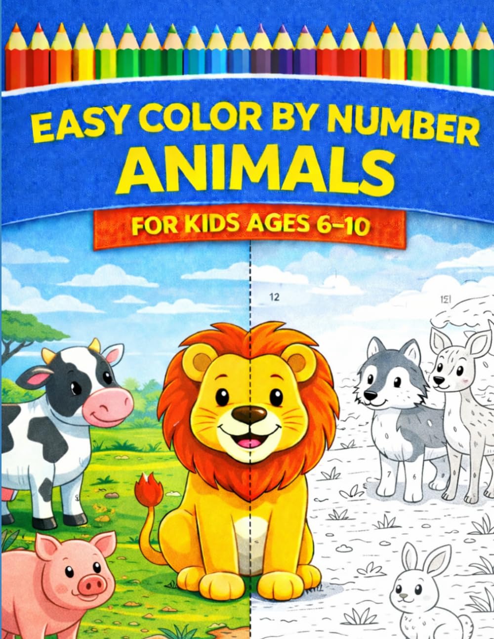 Easy Color by Number Animals for Kids Ages 6–10: Fun and Relaxing Coloring Book with Cute Animals, Simple Designs, and Easy Number Coloring for Beginners (Easy Color by Number for Kids)
