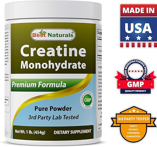 Miniatura 8 de Best Naturals Monohidrato de creatina, 1 libra de polvo puro (1 libra (paquete de 2))