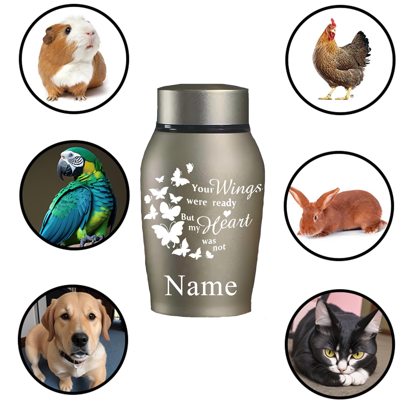 Personalisierte Haustier-Gedenkurnen für Hunde- oder Katzenasche, Haustier-Gedenkurnen aus Holz, Mini-Urnen aus Aluminium für Verlorene Haustiere, Fotobox für Haustier-Einäscherung
