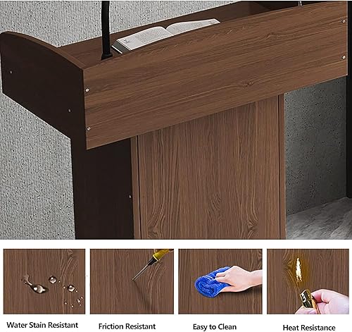 Miniatura 3 de JITEM Atril Podium - Podio de madera de fibropanel de densidad media para atril con estante de almacenamiento, ideal para oradores, conferencias,