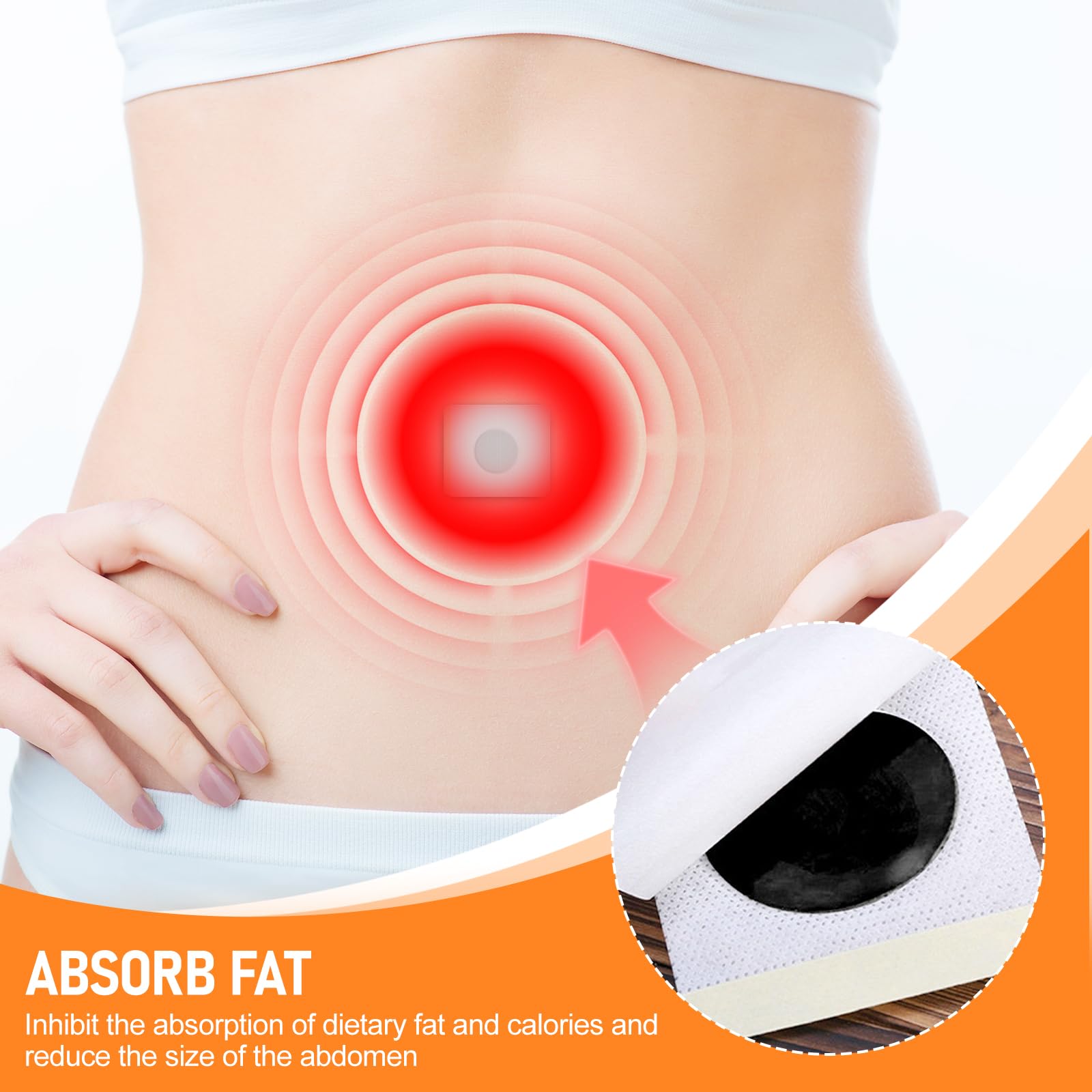 30 Parches Adelgazantes para Abdomen y Cintura, Apósitos Naturales para Favorecer la Silueta, Fórmula Suave para Mujeres y Hombres — view 5