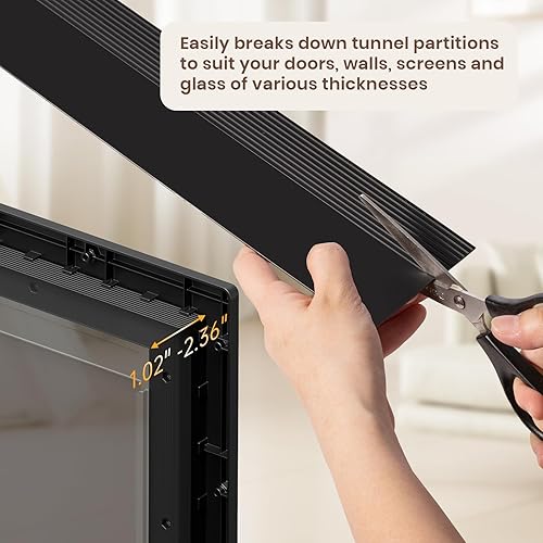 Miniatura 5 de Puerta de perro con 3 solapas, puerta para perros, puerta de gato para instalar en puertas interiores y exteriores, capa de aislamiento, 2 solapas