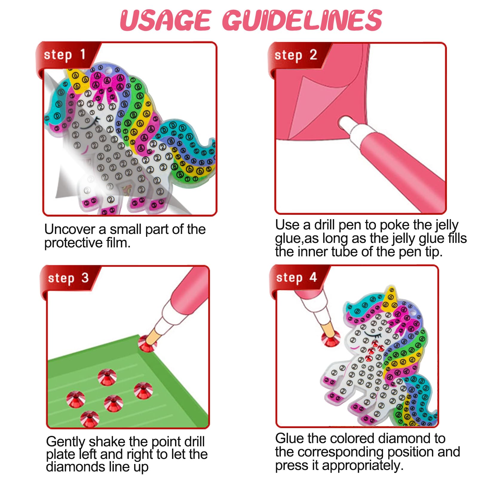 Unicorn 5D Diamond Painting Kit For Kids Rainbow Unicorn Stick Paint