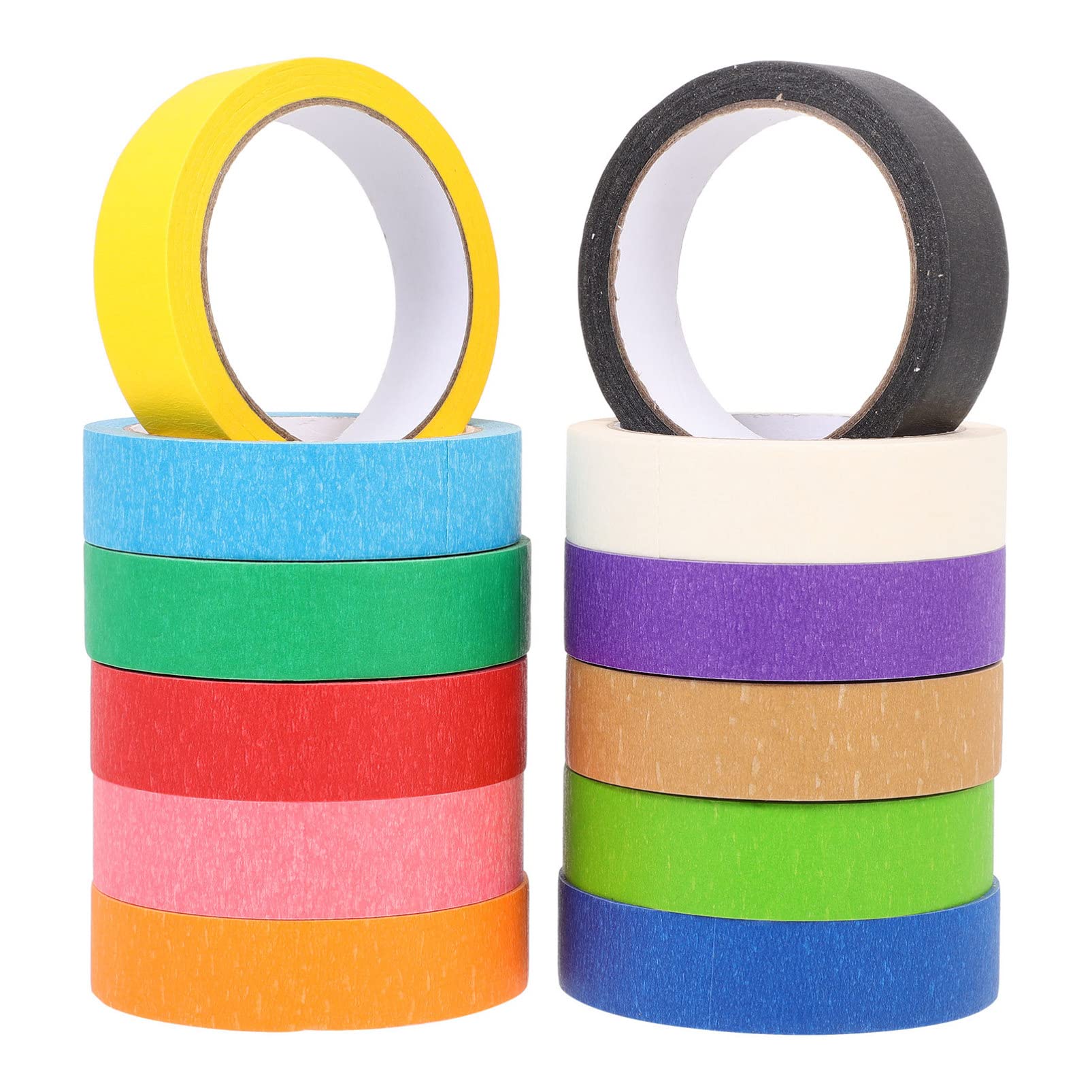 DOITOOL 3 Sätze Farbiges Malerband Selbstklebendes Abdeckband Für Diy Projekte Basteln Malen Und Kreative Aktivitäten Mit Leuchtenden Farben Ablösbar Und Einfach Zu Verwenden 12 Rollen * 3