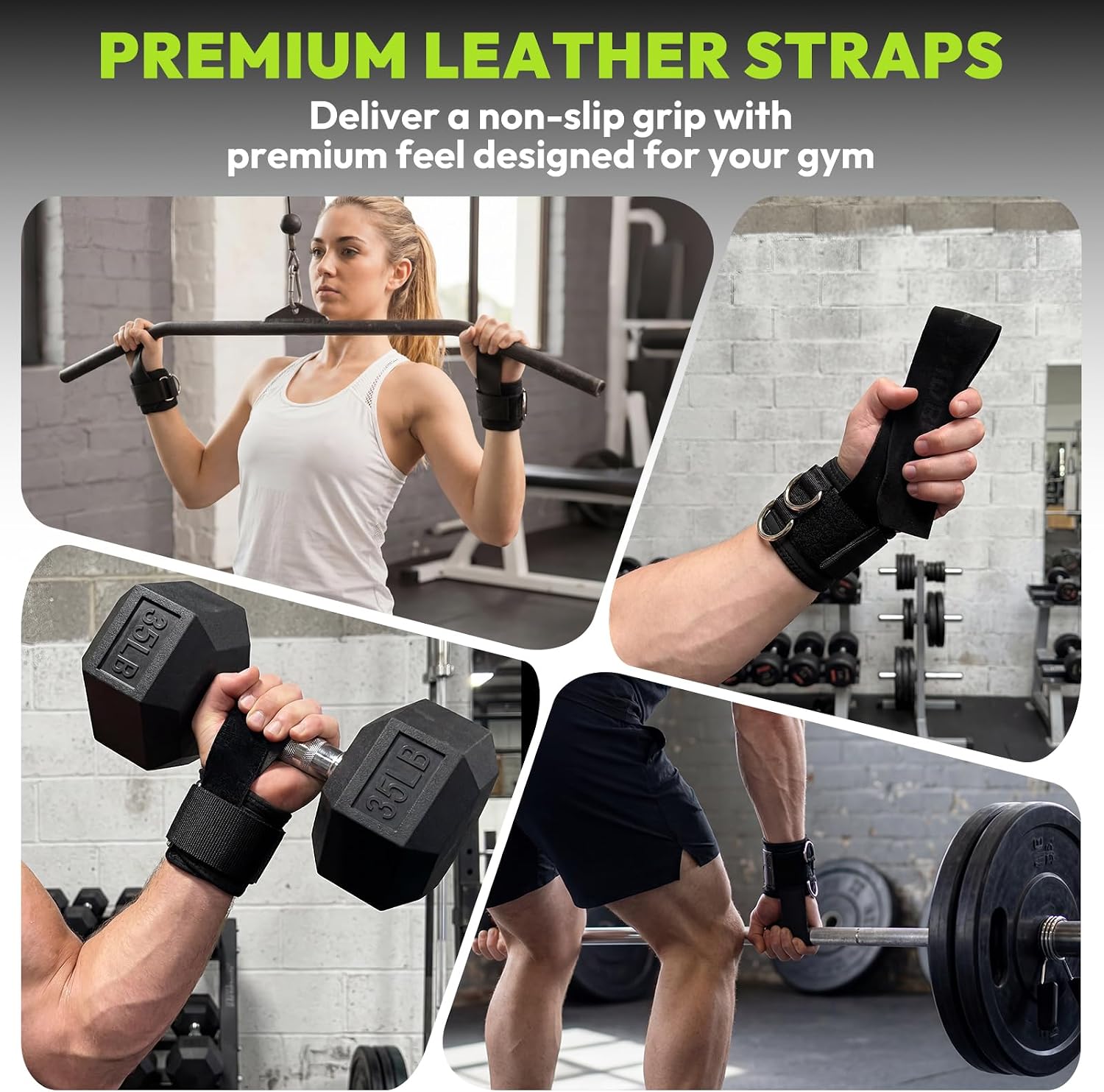 Lifting Straps, Double D-Ring Weightlifting Wrist Straps | Steel Hardware, Two Piece Set, Padded Cuffs, Reinforced Stitching, Adjustable Fit, Deadlifts, Pull Ups, Rows, Cable Curls
