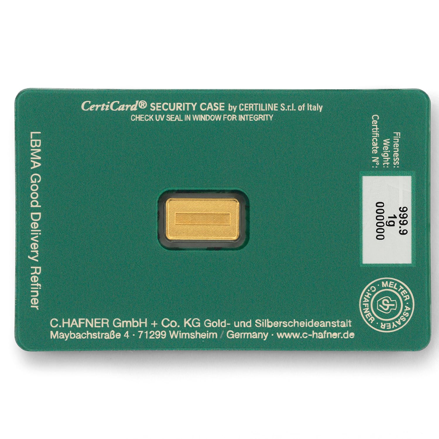 Gold verschenken – Goldbarren 1g C.Hafner - Happy Birthday - inkl. Geschenkverpackung, Grußkarte und Echtheitsgarantie