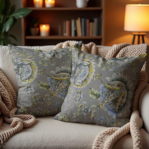 Miniatura 2 de Decozen Fundas de almohada Paquete de 1 funda de cojín decorativa con estampado floral para decoración del hogar, sofá, silla, cama, sala de estar,