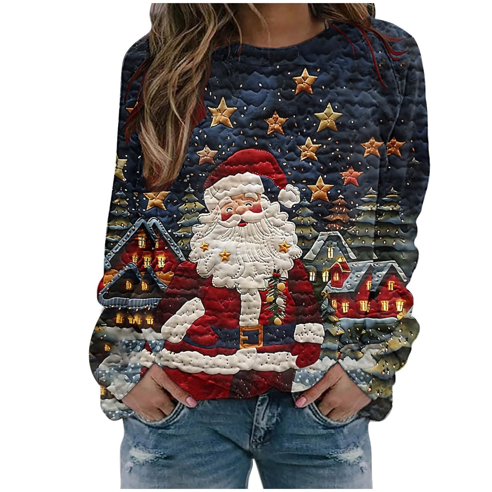 Sudaderas de Navidad para mujer cómodas que no pican la piel 7
