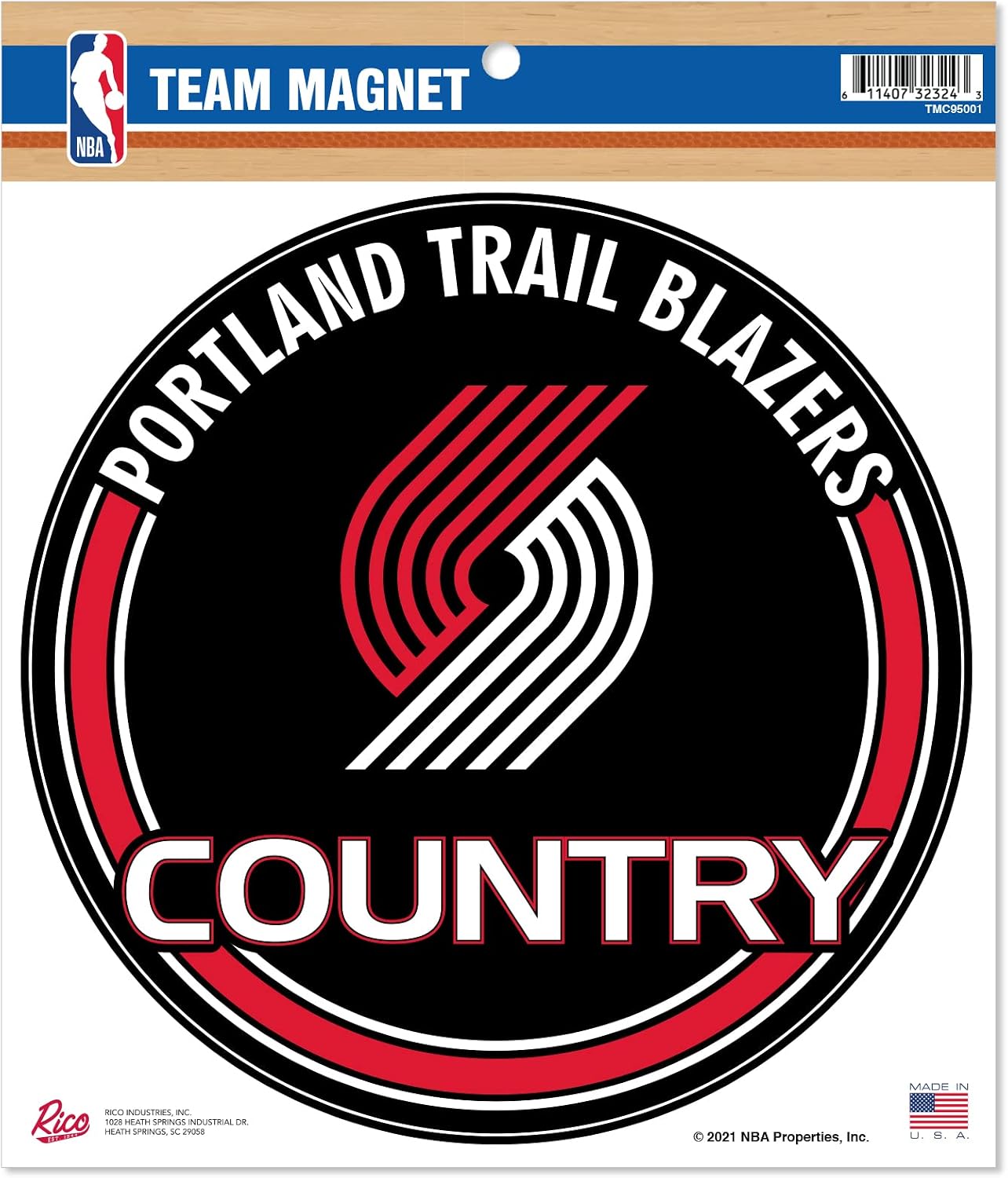 Rico Industries NBA Basketball Portland Trail Blazers 8" Round Magnet
