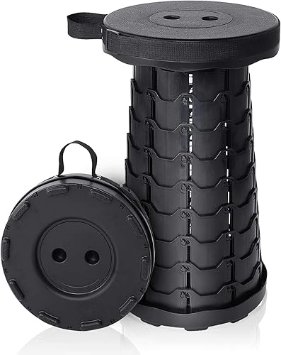 VOLIXOD Taburete telescópico plegable portátil, taburete retráctil para adultos, asientos plegables mejorados con capacidad de carga de 550 libras,