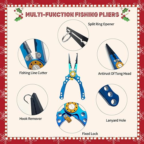 Miniatura 2 de XBLACK Kit de herramientas de pesca, alicates de pesca, pinza de pescado, báscula de pesca, herramientas de agarre de pescado, equipo de pesca