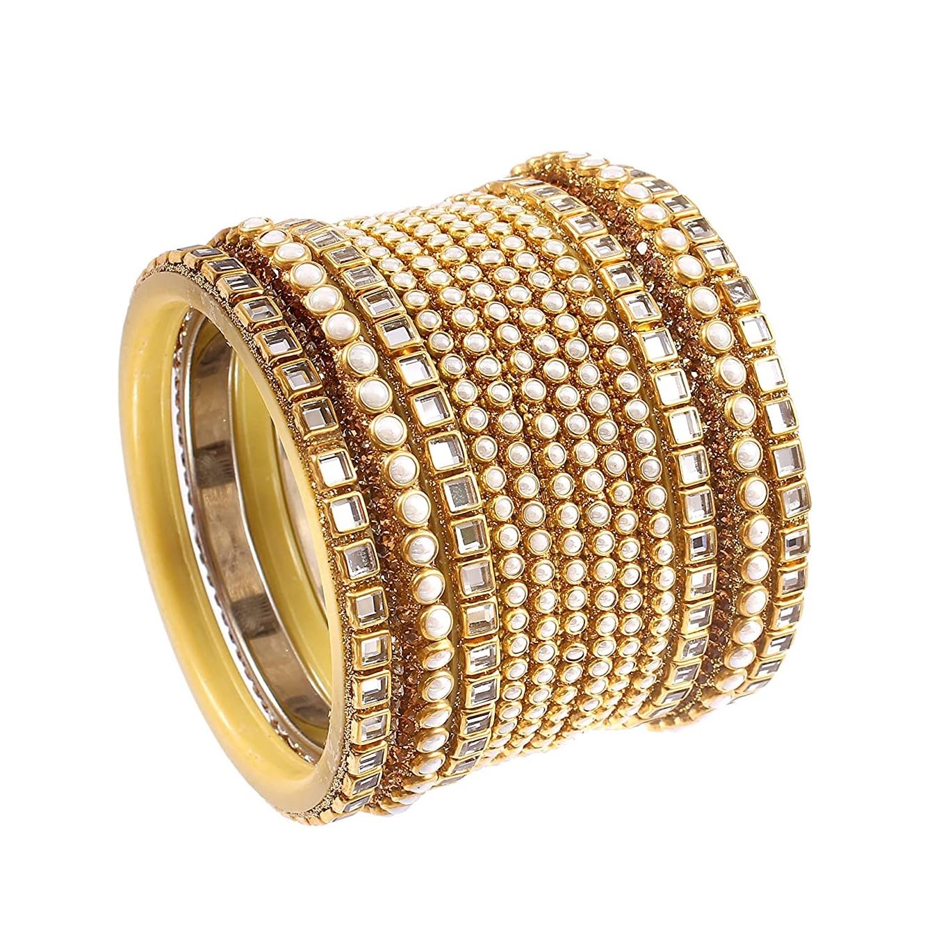 T4 Jewels 18k Gold Plating Modern Beautiful Kundan Bangles Set For Women & Girls - (Set Of 1)_Gold Set_2.6 (B0CJQC16Y9) Amazon Price History, Amazon Price Tracker