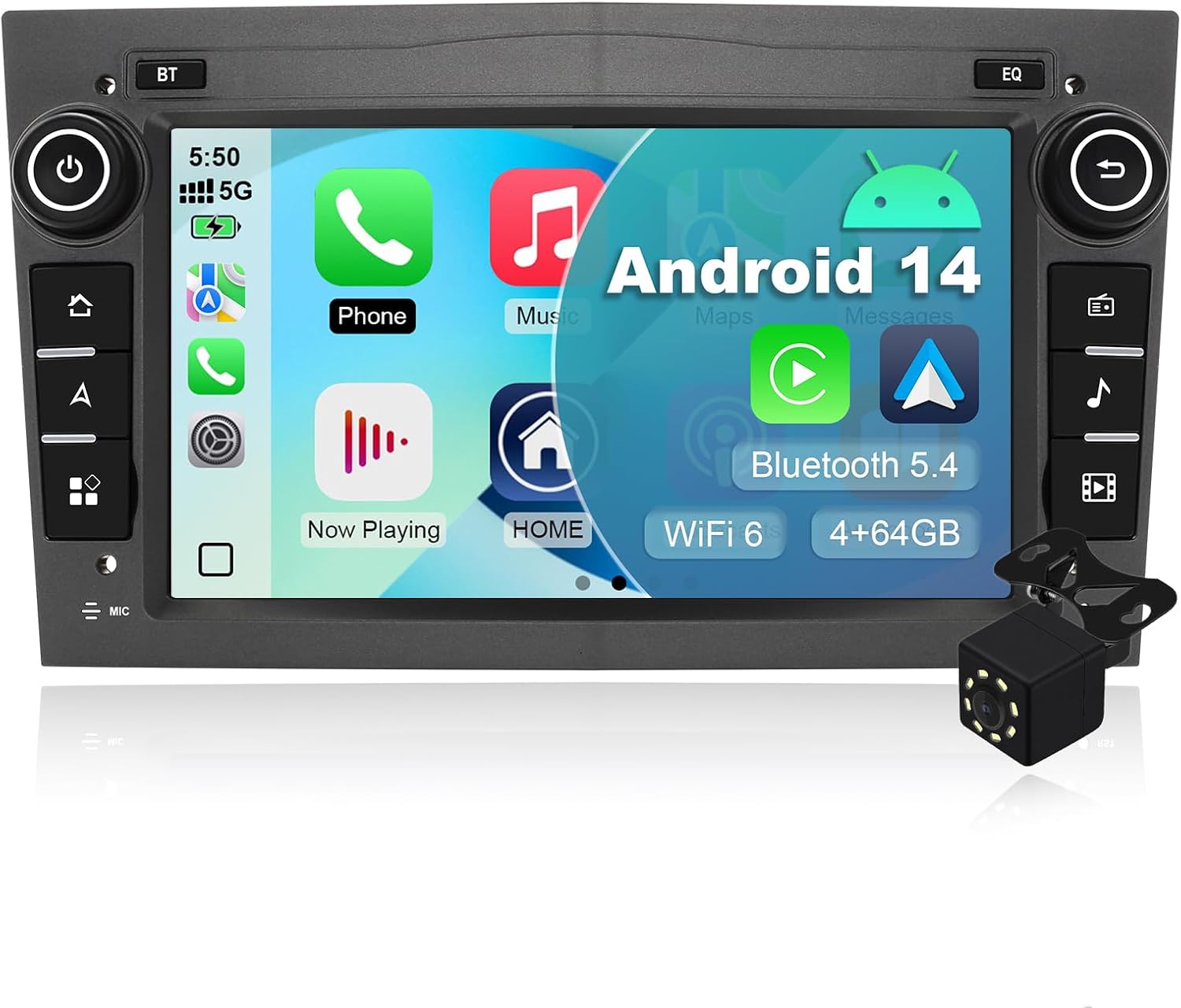 Radio stereo 4 + 64 G 7 cali Android 14 Car Stereo Radio do Opel Vauxhall Corsa C/D Zafira B Astra G/H Meriva Combo Signu Wireless CarPlay Android Auto FM RDS, GPS, WiFi, nawigacja, odtwarzacz