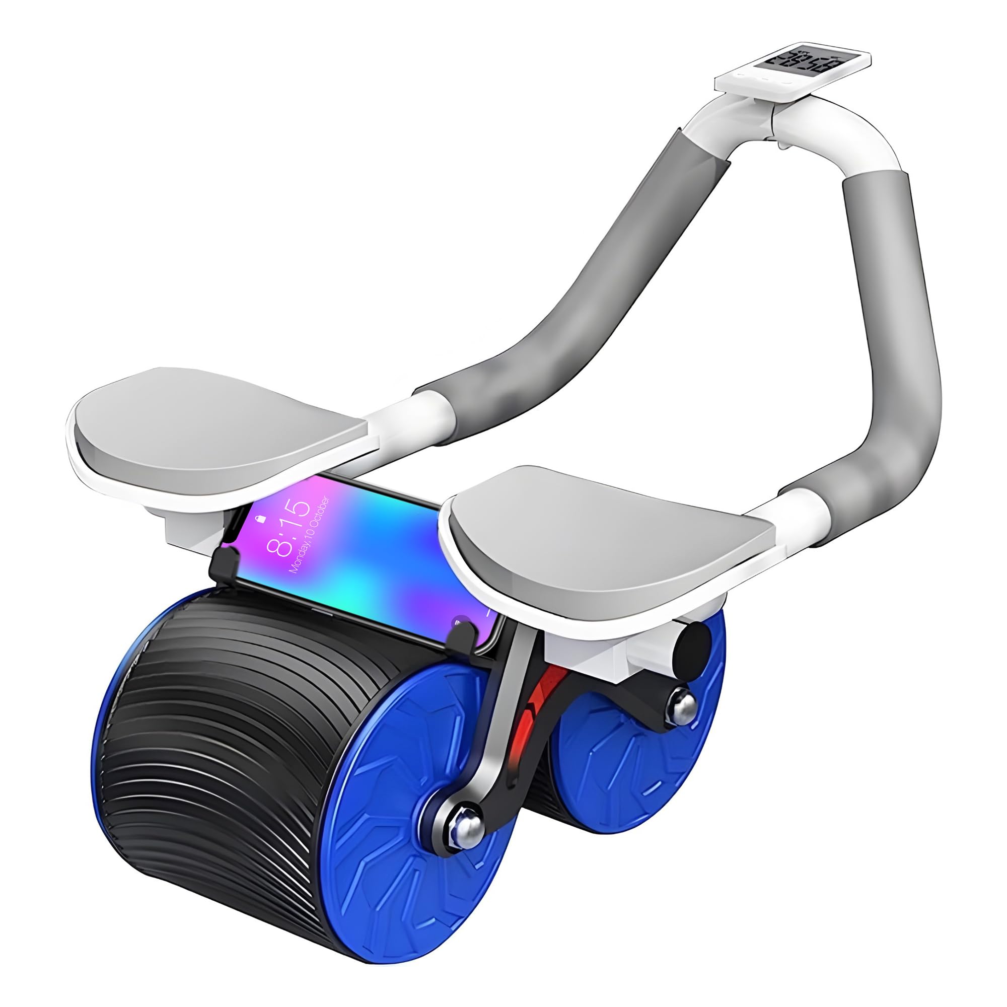 ZETO Abs Roller for Men, Abs Workout Equipment | Ab Roller, Workout Stomach Exercise | Automatic Rebound Wheel | Abdomen Exercise Equipment | Gym Roller | Size 33 X 13 X 13 cm with Digital Meter-image-11